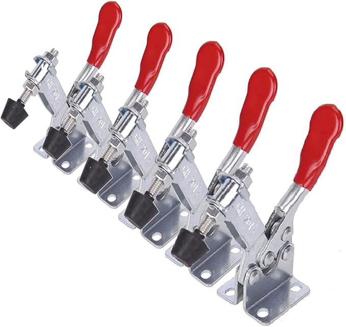 Accessbuy Toggle Clamp 201B 220Lbs Holding Capacity Heavy Duty Medium Hold Down Clamp Quick-Release Horizontal Clamp（5Pack)