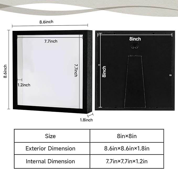 8x8 Shadow Box Frame Display Case - Image 2