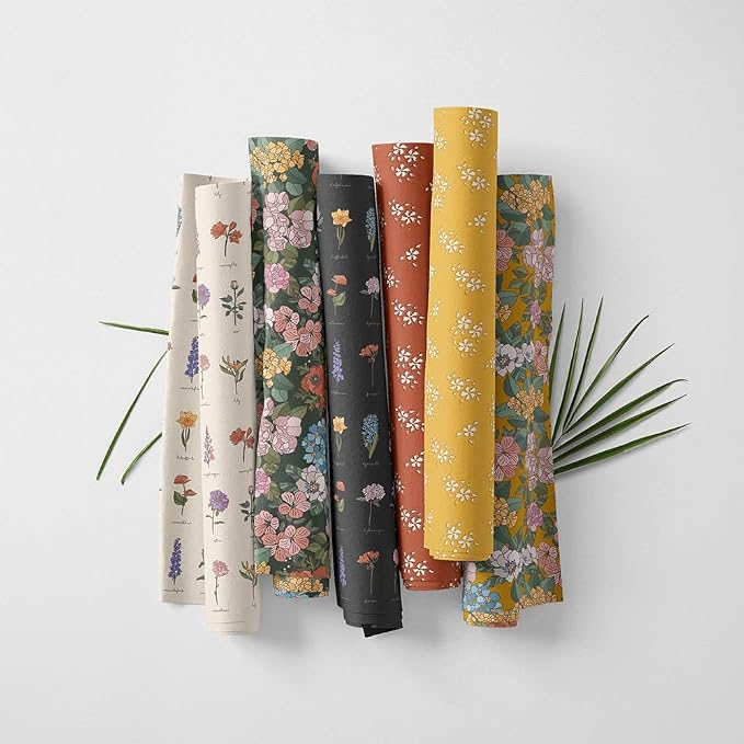 Patchwork Fabric Panel 100x155 cm, 100% Cotton Satin, 6 Coordinated Floral - Image 3