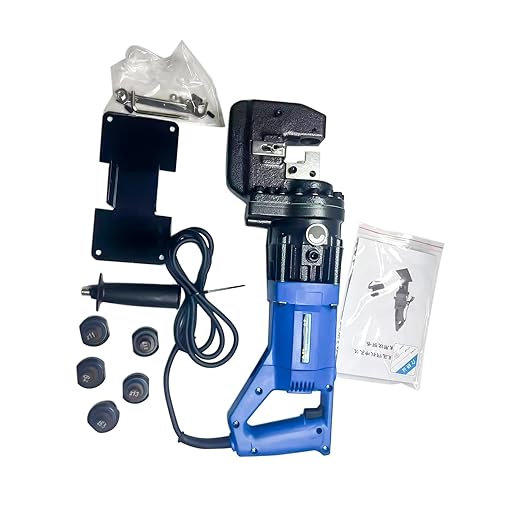 1300W Electric Hydraulic Hole Puncher with 5 Dies (Φ1/4", 3/8", 1/2", 11/16", 4/5") - Angle Steel Punching Machine for Steel, Iron, Aluminum, Copper Plates Mustrod