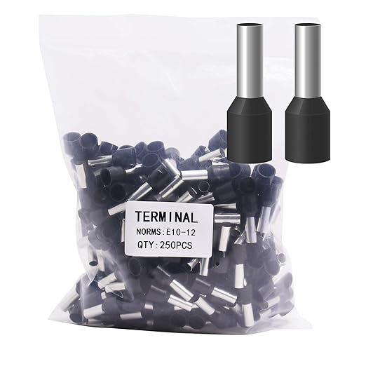 Fidioto 8AWG Wire Ferrule, 250pcs AWG8 Wire ferrules kit for Electric, Industrial, Chemical Industry, Power Control System, etc.