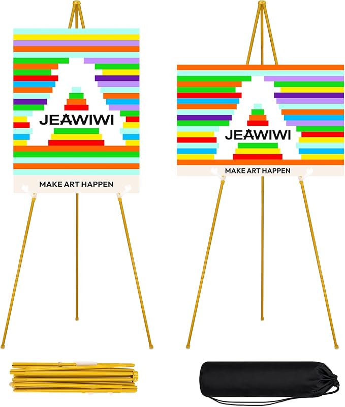 JEAWIWI 2PCS Golden Easel Stand by JEAWIWI