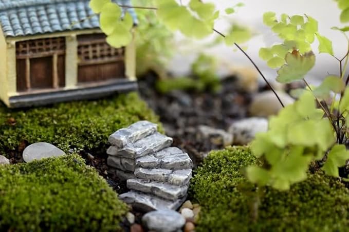 Jinshining Curved Stone Steps Miniature Fairy Garden Accessories, Miniature - Image 4