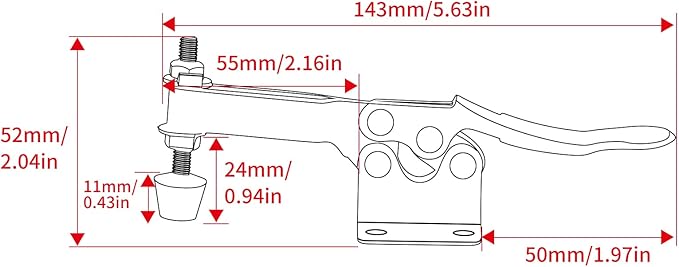 5pack Hold Down Toggle Clamps Woodworking,201B Clamps for Woodworking,Vertical Clamp,Cam Clamp Quick Release Toggle Clamp for CNC Hold Down Clamps,200Lbs Heavy Duty Toggle Clamp for T Track Cam Action