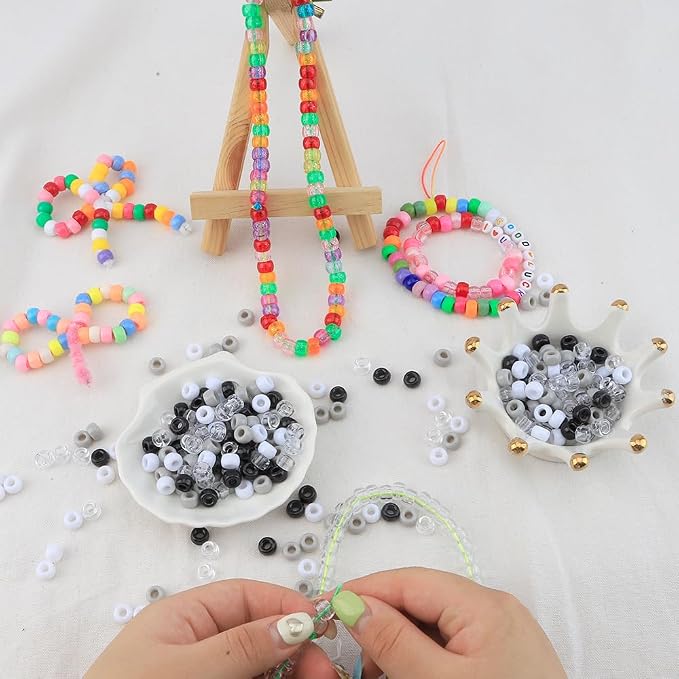 Pony Beads 4000 Pcs, Beads for Bracelets, Hair Beads, Beads for Jewelry Making - Image 3