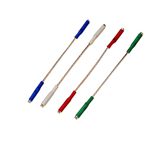 Turntable Phonograph Lead Wires, 7N OFC Gold-Plated Clips Cartridge Headshell Wire Litz Wire - 4 Packs