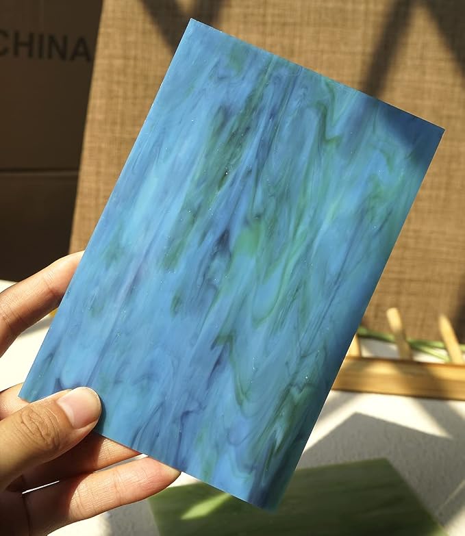 Lanyani 10 Sheets Variety Streaky Glass Packs 4 x 6 inch Cathedrals Stained - Image 6