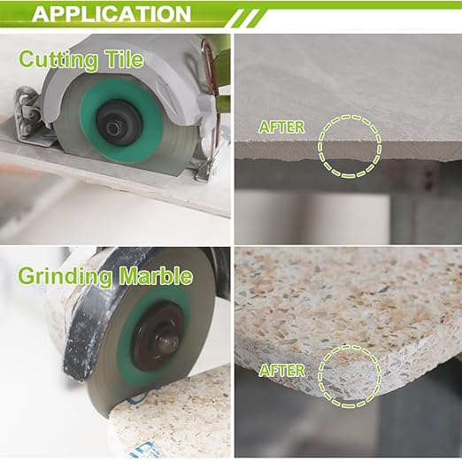 Diamond Tile Saw Blade 5" 125mm 2pcs Cutting Wheel for Cutting and Grinding Porcelain Ceramic Tile Marble Artificial Stone