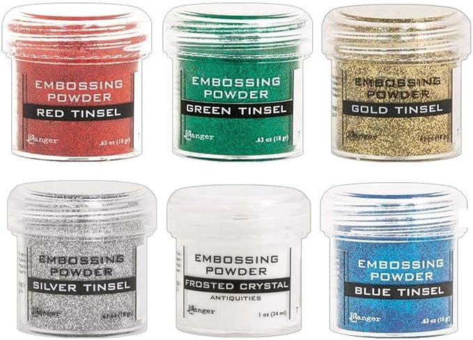 Ranger Metallic Embossing Powder Set, Embossing Powder Spoons, Frosted Crystal - Image 2