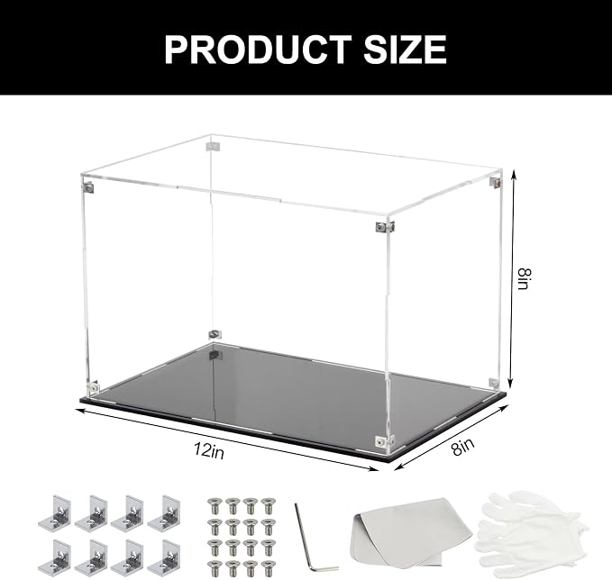 Rectangle Clear Acrylic Boxes for Collectibles Display, Assemble Storage Box - Image 7