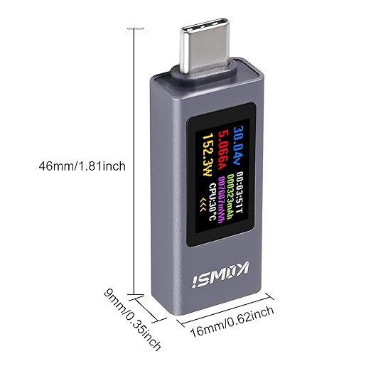 UMLIFE 2PCS 360W USB C Tester Power Meter, 4-30V 0-12A Type-C PD Tester Digital Multimeter, Power Voltage and Current Tester Meter, Power Bank Capacity Voltmeter USB Cable Charger Detector