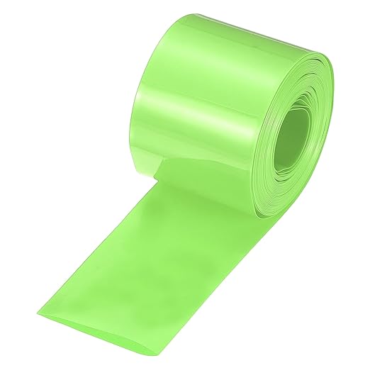 MECCANIXITY Battery Wrap PVC Heat Shrink Tubing 32mm Dia 50mm Flat 20 Feet(6meters) Light Green Good Insulation for Battery Pack