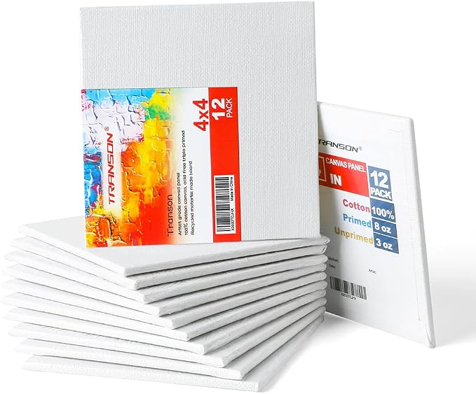 Transon 12 Pack 4x4 Inch Canvas Panel by Transon