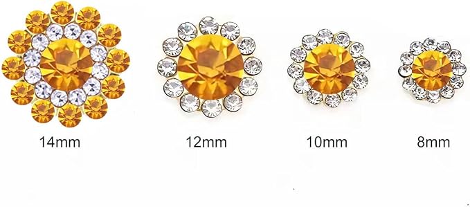 100pcs Sew on Rhinestones Crystal Glass Gems Gold Claw Sunflower Mixed 8mm 10mm - Image 2