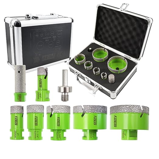 Diamond Core Drill Bits Set - 8pcs Tile Hole Saw Kit (20/25/32/45/65/75mm+20F+Hex) for Porcelain Ceramic Tile Granite Marble