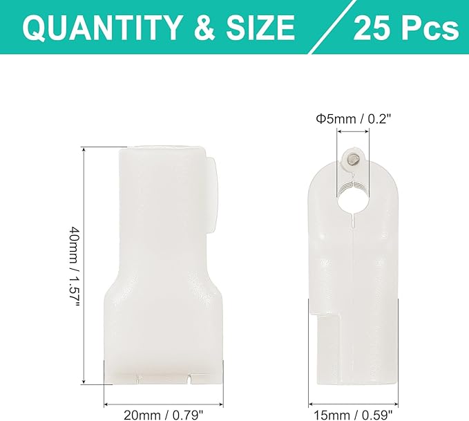 PATIKIL 5 mm Stop Peg Lock, 25 Pcs Pegboard Hooks Anti Sweep Theft Hook Locks Plastic Pegs for Mobile Accessories Shop Clothes Retail Security Display, White