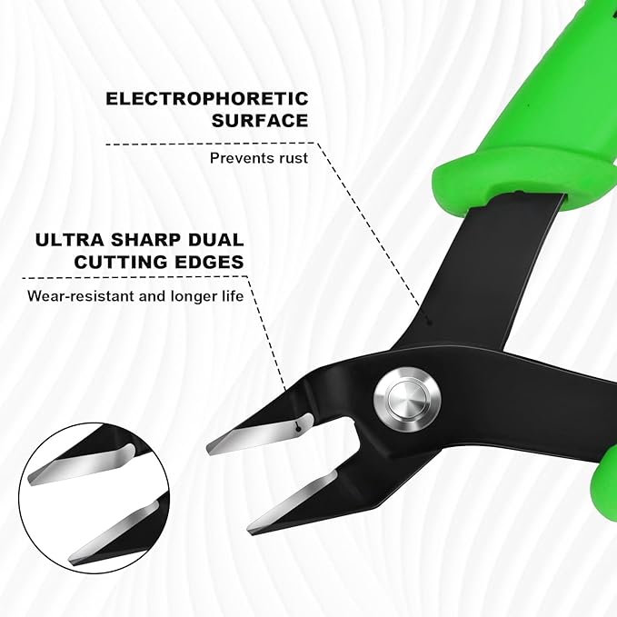 P.I.T. 2pcs Small Wire Cutters, Diagonal Cutting Pliers, Precision Mini Flush Cut Pliers, Micro Cutter for Soft Copper Wire,Floral, Jewelry, Electronics, Model Craft,Heating Wire,3d Print,5‘’