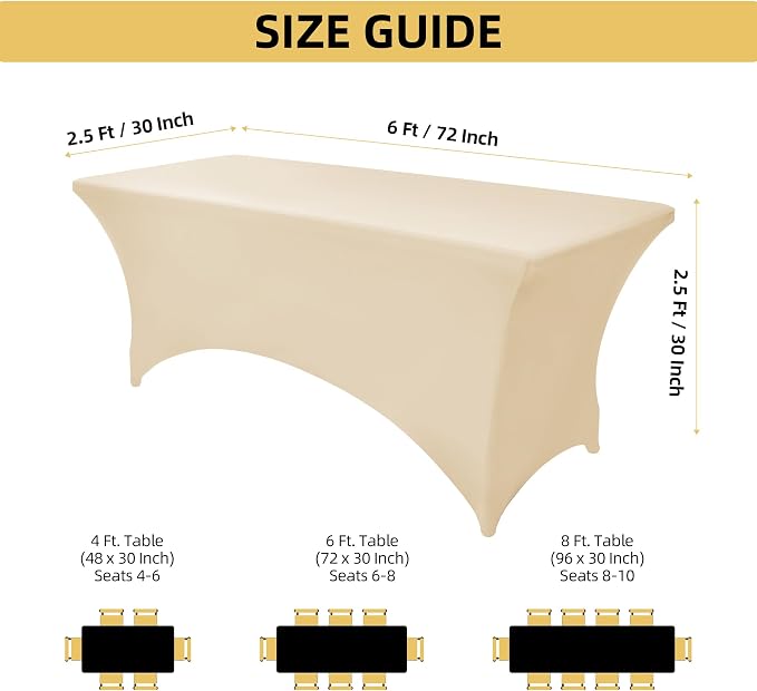 2-Pack 6ft Spandex Table Covers - Image 4