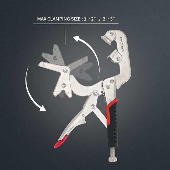 Monster & Master Welding Pipe Plier Clamp, Fast Release, C-Clamp Locking with Large V-Pads, 10 Inch, 1pcs, ATHUS-MM-WLP-S9