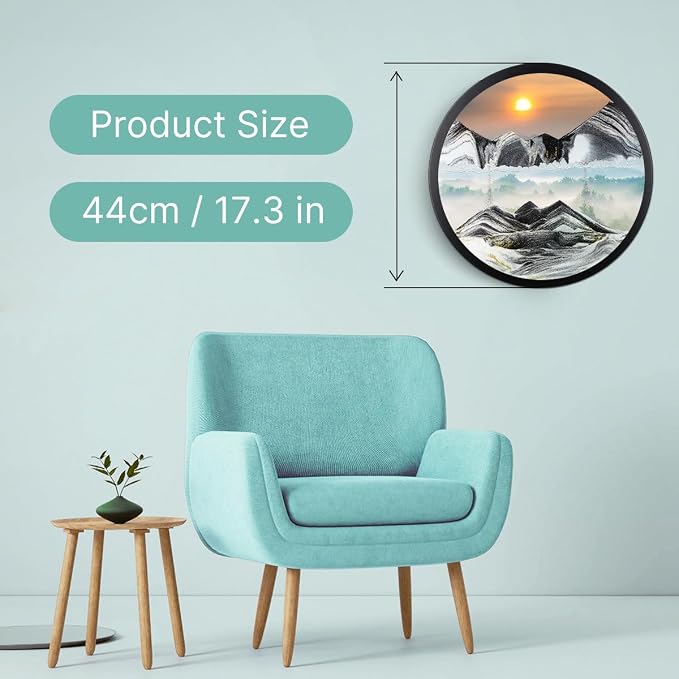 17.3" Moving Sand Art, 3D Sand Art Pictures Deep Sea Sandscape Living Room - Image 4
