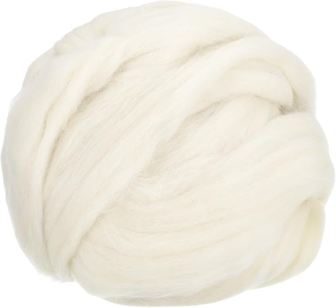 uxcell Needle Felting Wool, 3.5 Oz Nature Fibre Wool Yarn Roving by uxcell