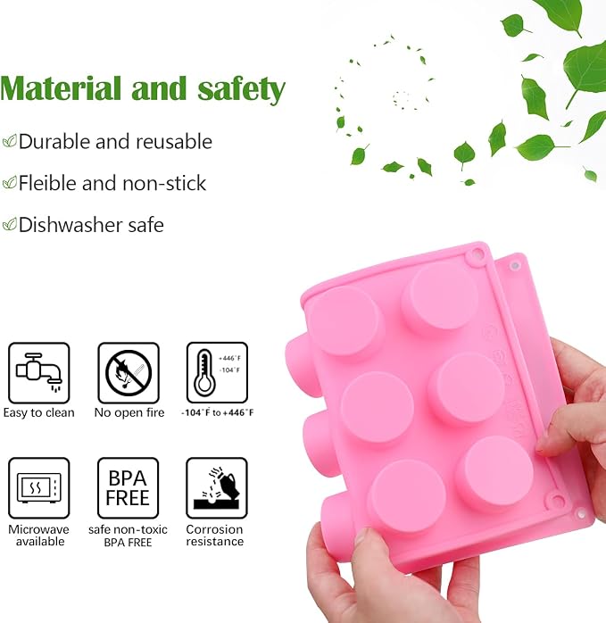 Sakolla 2 Pack Cylinder Silicone Soap Molds, 15 Cavity Mini Round Silicone Molds - Image 7