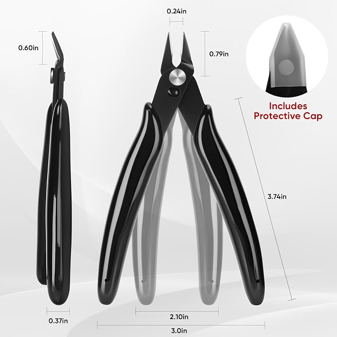 5 Inch Flush Cutters, 2 Pack Micro Wire Cutters, Sharp Zip Tie Cutter, - Image 2