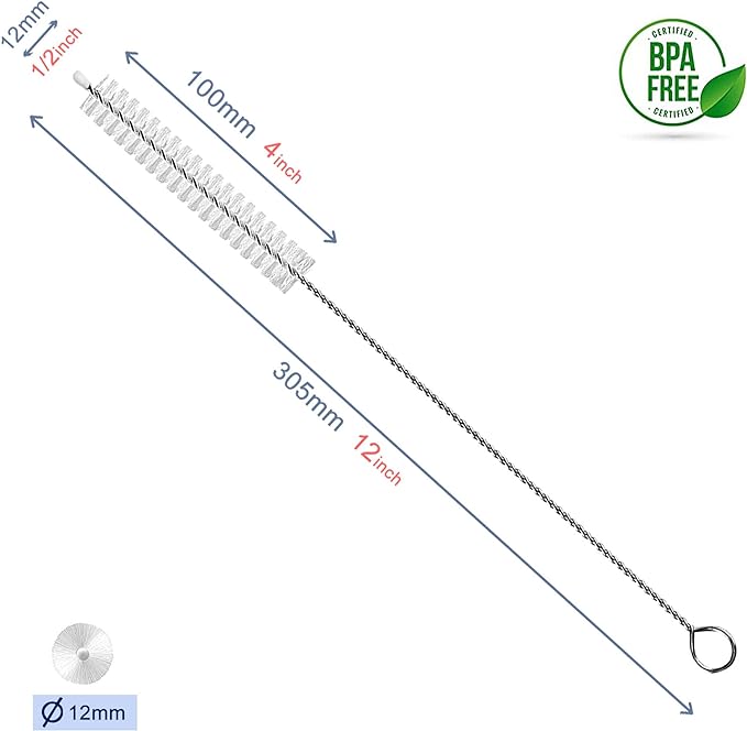 Straw Cleaner Brush Extend 12 inch, Extra Wide 12mm diam Pipe Cleaners - Image 2