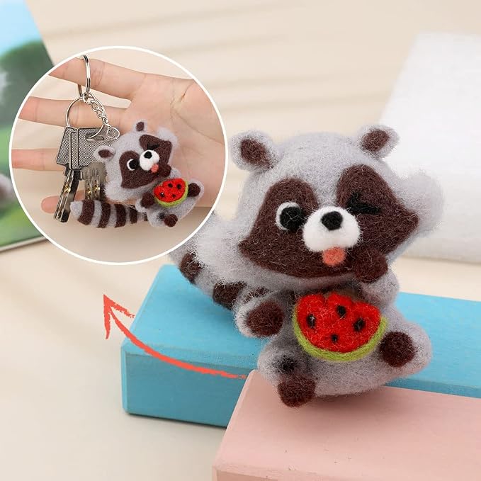 JUPEAN Needle Felting Kit Needle Felting Supplies Raccoon Animal - Image 6