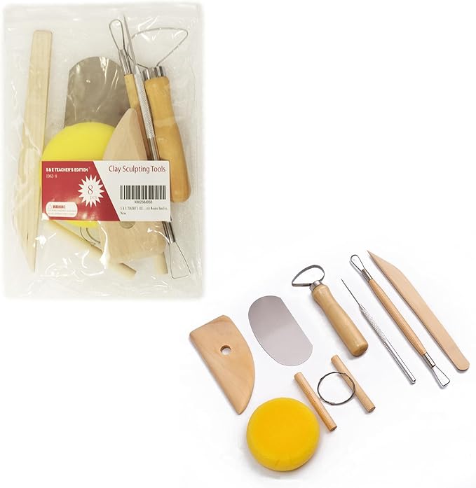 S & E TEACHER'S EDITION 8 Pcs Pottery & Clay Sculpting Tools, Double-Sided - Image 4