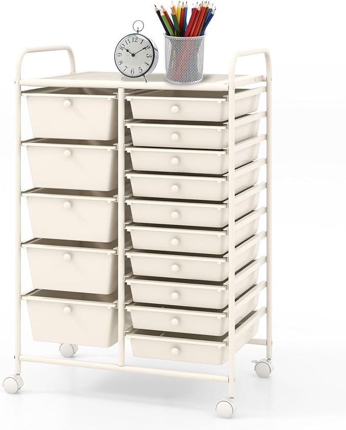 BECOMFORT 15-Drawer Rolling Cart by BECOMFORT