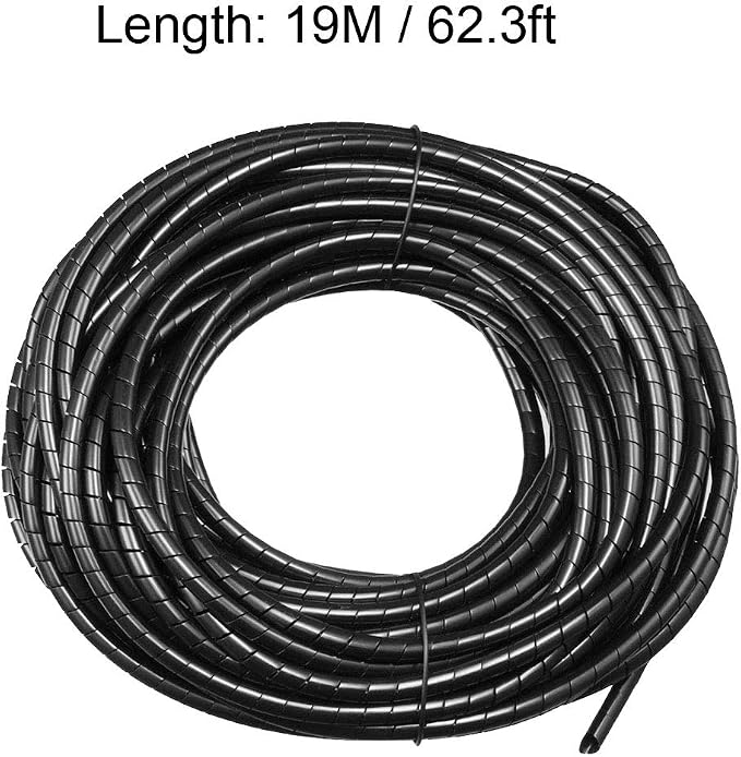 uxcell 3mm Flexible Spiral Cable Wrap Wire Cord Wraps Manage Cord 19M Length - Image 4