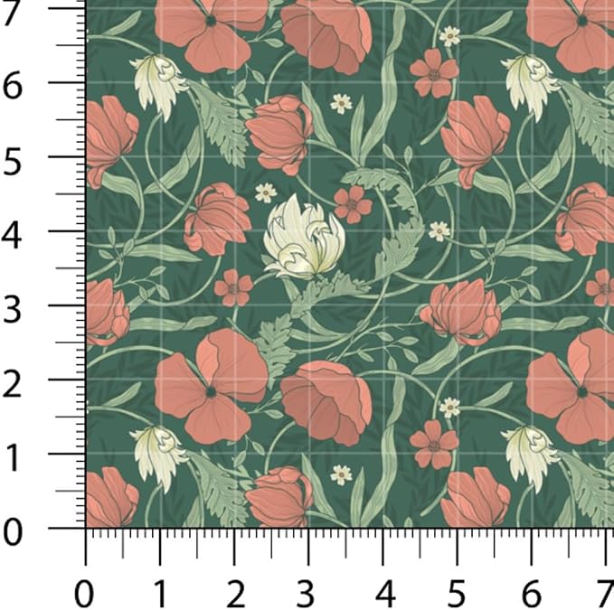 Floral Patchwork Fabric Panel 100x155 cm – 100% Cotton Satin, 6 Coordinated - Image 4