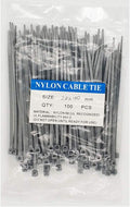 4 Inch Grey Zip Ties (100 Pieces), 18lb Strength, Nylon Gray Cable Wire Ties