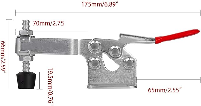 Accessbuy Toggle Clamp 225D 500Lbs Holding Capacity Heavy Duty Large Hold Down Clamp Quick-Release Horizontal Clamp（2Pack)