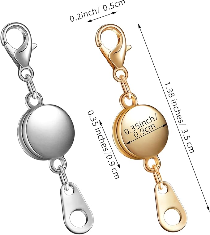 Hicarer 12 Pieces Locking Magnetic Jewelry Clasp Round Necklace Clasp Closures - Image 2