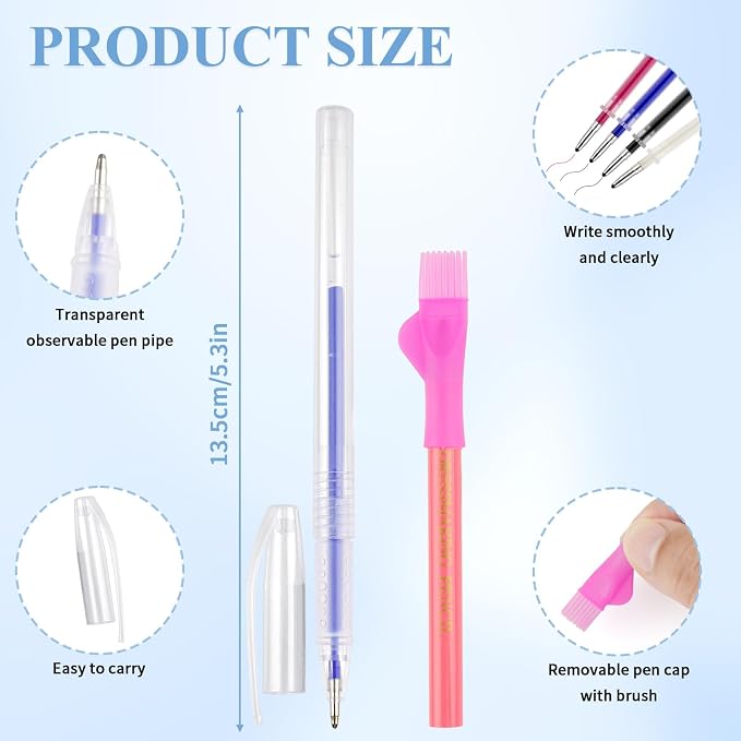 Fabric Markers Kit for Sewing & Quilting-10 Pcs Tailor’s Chalks, Sewing - Image 3