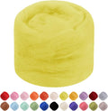 JeogYong Needle Felting Wool, 1.76oz Wool Roving Chunky Wool Yarn, Lemon Yellow by JeogYong