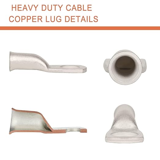 4 Pack 8 AWG 3/8 & 4 Pack 8 AWG 5/16 Lugs Tinned Copper Terminal Lugs & 8 Pieces Ratio 3:1 Waterproof Double Wall Heat-Shrinkable Tube