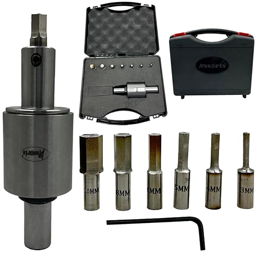 ASSORTS Precision Rotary Broach with MT2 Shank (M10 x 1.5 Drawbar Thread) & 7-Piece HSS Hex Punch Set – Ideal for CNC, Lathe, Milling & Drilling Machine