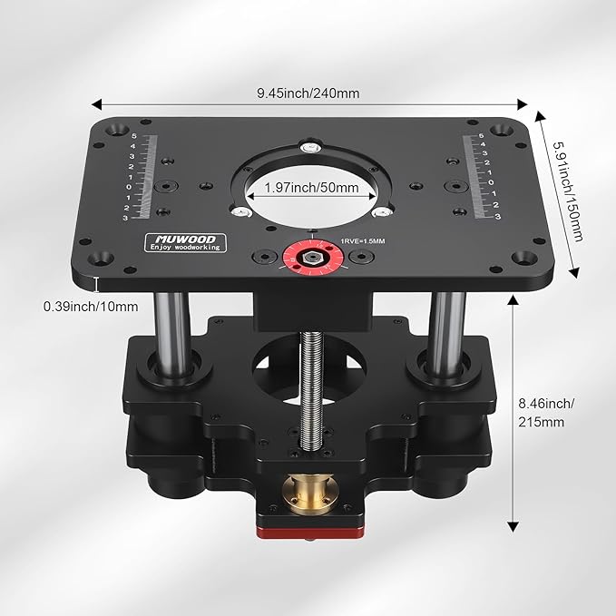 Router Lift, Precision Router Table Lift System, Durable Router Table Insert Plate, Router Lifts for Woodworking for 69mm Diameter Motors
