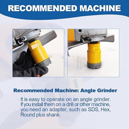 HIGHDRIL Diamond Drill Bits Kit - 6/6/25/35/100mm/50mm Finger Bit+50mm Chamfer Bit with 5/8-11 Thread for Porcelain Ceramic Tile Granite Marble Brick