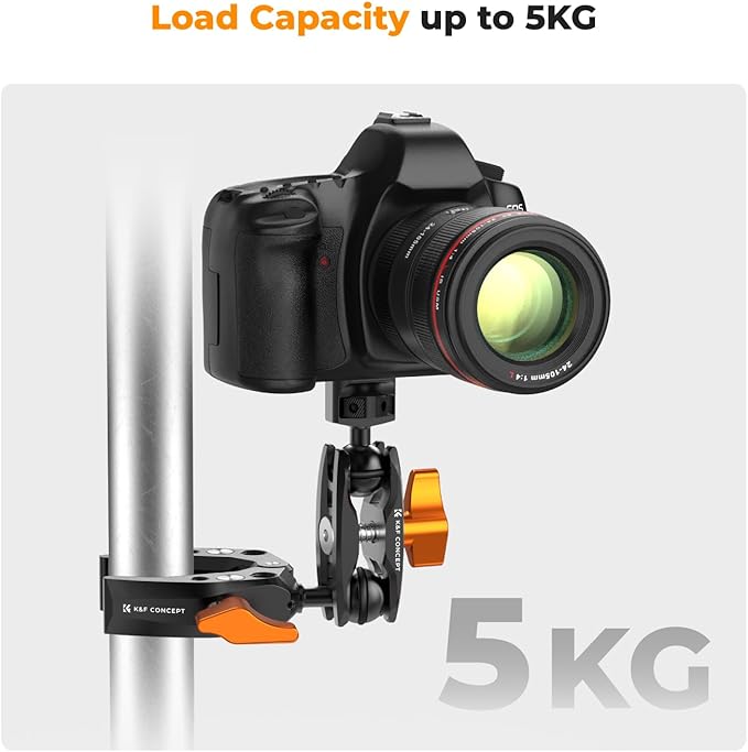 K&F Concept Dual Ball Heads Magic Arm, Articulating Magic Arm with 1/4"-20 Screw, 360° swivelling Ball Head, Aluminum Alloy Camera Monitor Mount Arm
