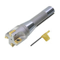 R8 Shank Indexable 1-1/2" End Mill, 1-1/2" Diameter 90 Degree High Speed Milling Cutter with Replaceable Carbide Insert