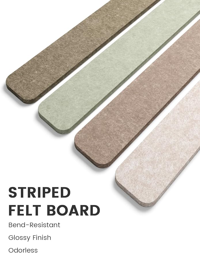 Fluxynara Cork Board Alternative Felt Strip Board 5-Pack 13"x2", Office Pin - Image 3