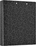 Black Cheetah Round Ring Binders 1.5 Inch Leopard 3 Ring Clipboard Binder by Wamika