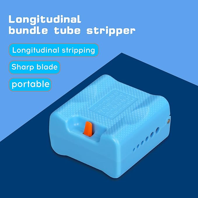 A-1233 Tube Stripper Stripping range 1.2-3.3mm Replaceable blade Cable Tube Slitter Fiber Optic Mid Span Cable Cutting Tool Jacket Tube Slitter Loose Tube Buffer with 12pcs spare blade