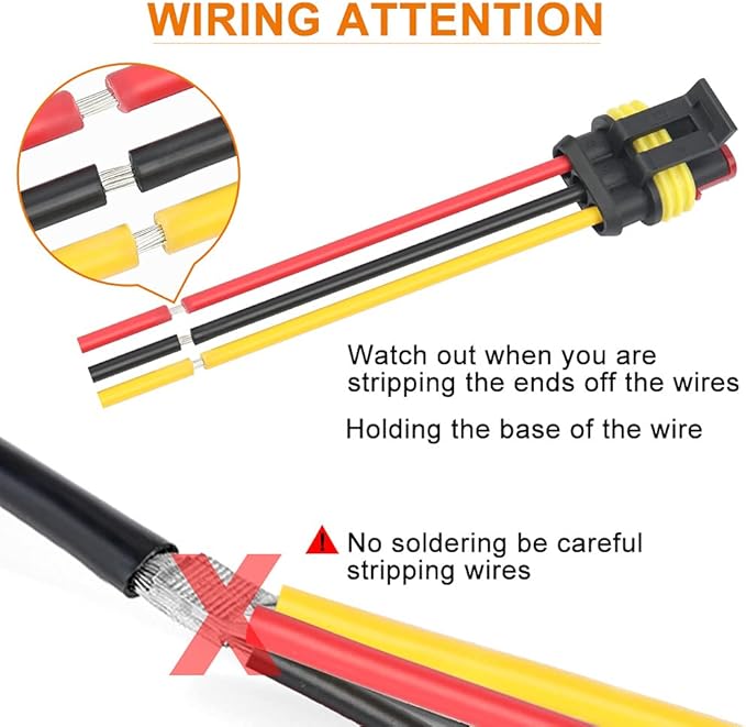 NAOEVO 3 Pin Connector Waterproof, 16 AWG 3 Wire Connectors, Automotive Electrical Connectors Male and Female Way With Heat Shrink Tubing for Car Truck Boat Wire Connection, 6 Kits