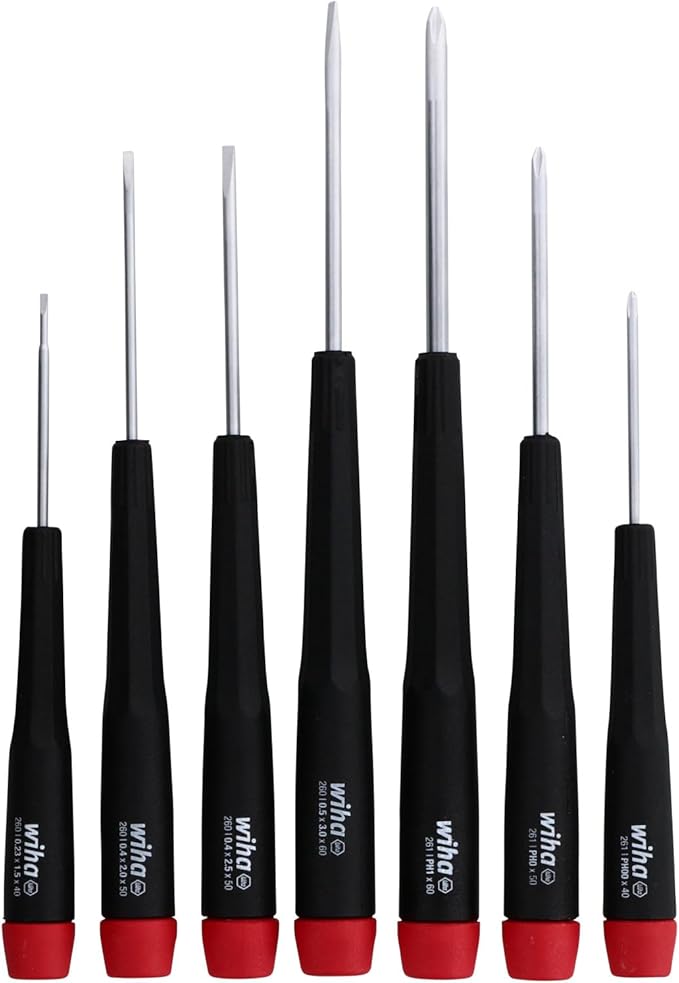 Wiha 26197 7 Piece Precision Slotted and Phillips Screwdriver Set
