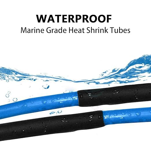 8 Sizes 218 Pieces Large Adhesive Heat Shrink Tubing Kit 3:1 Ratio Industrial Marine Grade Waterproof